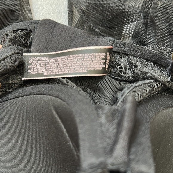 Victoria's Secret Black Lace Mesh Babydoll Women's Size 34B - Picture 9 of 9
